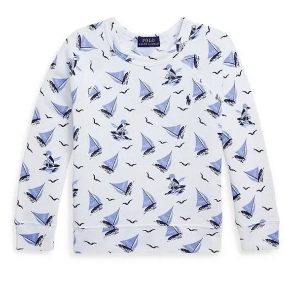 Polo Ralph Lauren Boys Medium (10-12) Polo Bear Spa Terry Sweatshirt - Picture 1 of 6